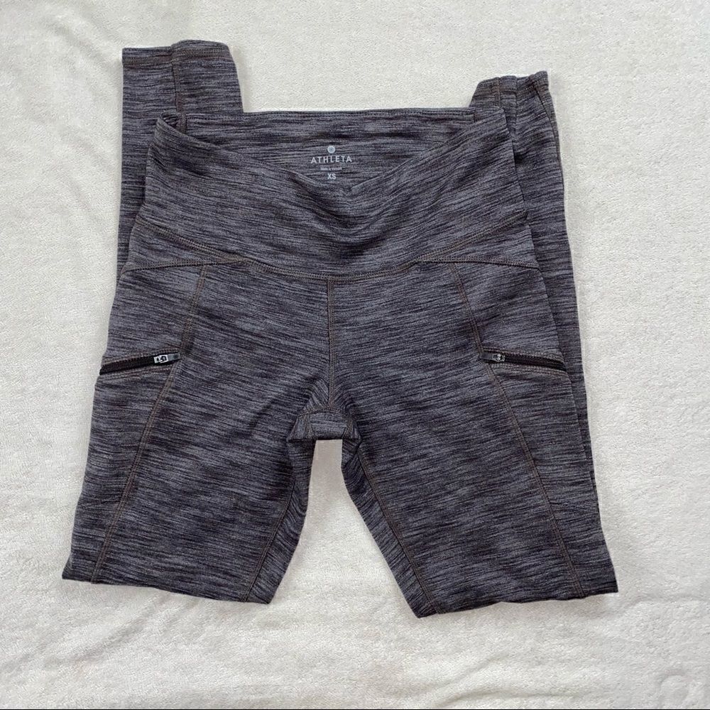 Athleta long leggings with zippers on the side